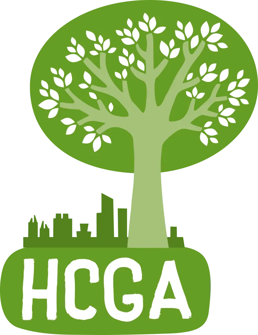 HCGA logo with green tree icon