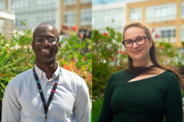 Two images side by side - the first is a man wearing glasses and a white shirt, smiling at the camera. The second is a woman with long brown hair and glasses, wearing a black top. They talked to CW+ about the Clinical Attachment Programme for international medical graduates